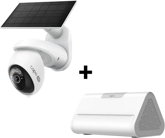 Tapo C660 Beveiligingscamera Buiten op Zonne-energie + H500 CentralHub - Bundelvoordeel - 4K 8MP - 360° Draaibaar - Inclusief Zonnepaneel - Lokale Opslag tot 16TB - Geen Abonnement - 10.000 mAh Accu - Starlight Kleur Nachtzicht - Automatisch Volgen