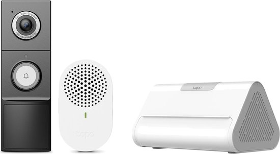 Tapo D235 Video Deurbel met Gong + H500 CentralHub - Bundelvoordeel - 2K 5MP - 180° Head-to-Toe - Kleur Nachtzicht - Lokale Opslag tot 16TB - Geen Abonnement - Tot 210 Dagen Accu - Accu of Bedraad - IP66 - Gezichtsherkenning - 110 dB Sirene
