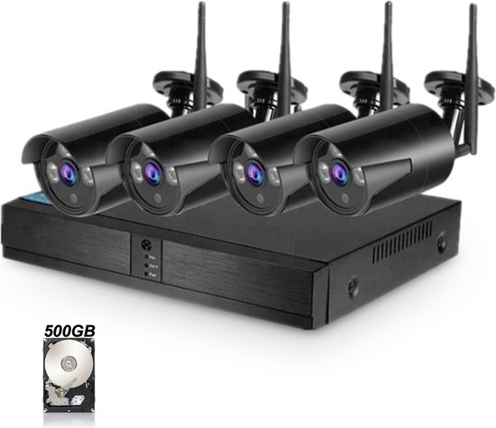 Teceye Compleet Camera Beveiliging Set met 4x Wifi IP Camera - CCTV Camerasysteem, Beveiligingscamera binnen , Wifi Beveiligingscamera Set Buiten - Beveiligingscamera - Beveiligingscamera buiten - Beveiligingscamera Draadloos buiten van Teceye