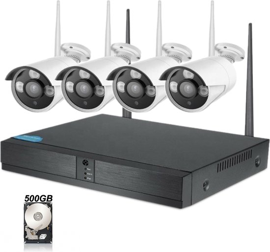 Teceye Compleet Camera Beveiliging Set met 4x Wifi IP Camera - CCTV Camerasysteem, Camera Beveiliging Buiten Draadloos, Wifi Beveiligingscamera Set Buiten - Beveiligingscamera - Beveiligingscamera buiten - Beveiligingscamera Draadloos buiten van Teceye