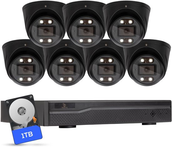 Teceye Compleet Camera Beveiliging Set met 7x POE Camera - 1TB - Beveiligingscamera - Beveiligingscamera binnen - Beveiligingscamera buiten - CCTV Camera systeem - Beveiligingscamera set - Bewakingscamera set