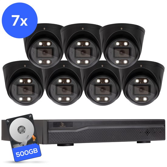 Teceye Compleet Camera Beveiliging Set met 7x POE Camera - Beveiligingscamera - Beveiligingscamera binnen - Beveiligingscamera buiten - CCTV Camera systeem - Beveiligingscamera set - Bewakingscamera set van Teceye
