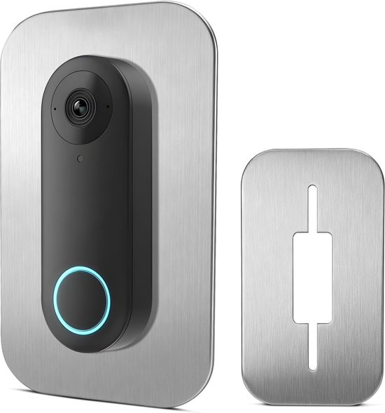 Thijox - Afdekplaat Roestvrij Staal voor Deurbel met Camera, Montageplaat voor Reolink PoE WiFi Battery, Bescherming tegen Oude Gaten en Kabels, Insta