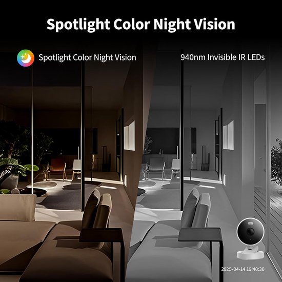 Thijox - Aqara G100 2K Binnen/Buiten Wi-Fi Bewakingscamera met HomeKit Secure Video, 2-weg Audio, Kleur/IR-Nachtzicht, AI-detectie, 140° FOV, WiFi 6,