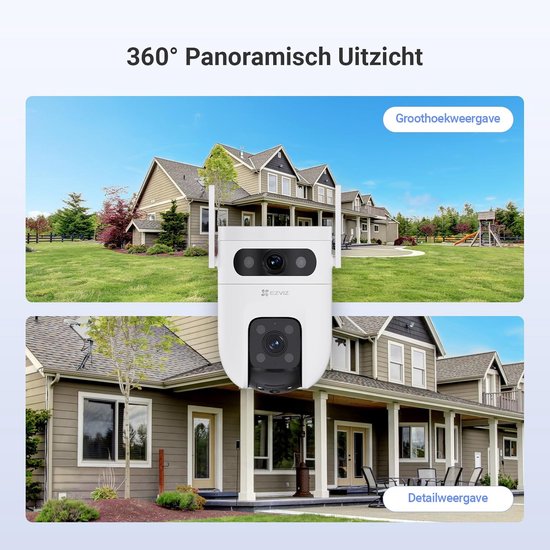 Thijox - EZVIZ C9c 3K+3K Dual Lens Beveiligingscamera Buiten met Automatische Tracking, Persoons-/Voertuigdetectie, 40M Kleuren Nachtzicht, Tweeweg Au