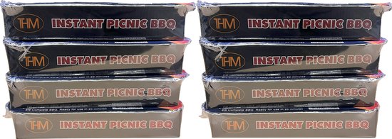 THM Instant PIcnic wegwerp BBQ - Grill oppervlak 27 x 22 cm - 8 stuks van THM