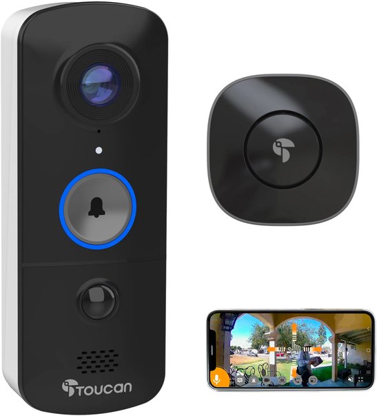 Toucan draadloze video deurbel V3 inclusief chime van Toucan