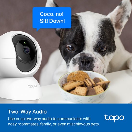 TP-Link Tapo C200P2 - Beveiligingscamera voor Binnen - 1080P Pan / Tilt Home Security Wi-Fi - Wit van TP-Link