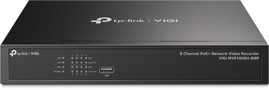 TP-Link VIGI NVR1008H-8MP Netwerk Video Recorder (NVR) Zwart van TP-Link