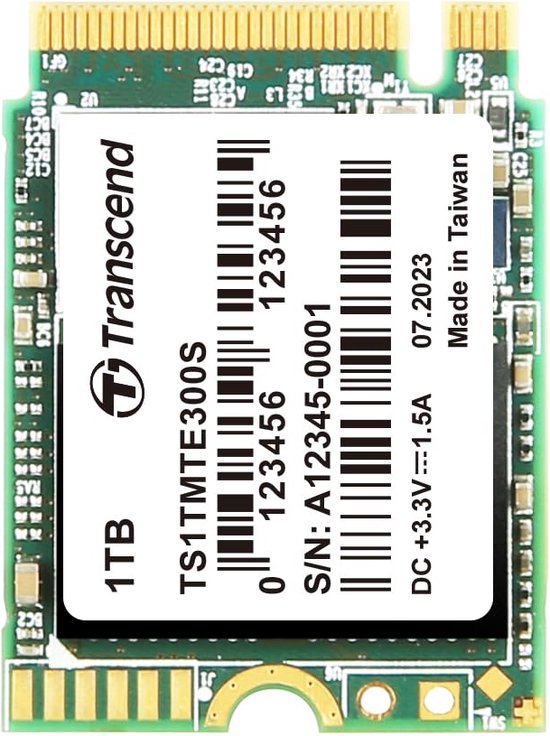 Transcend MTE300S 1 TB M.2 PCI Express 3.0 NVMe 3D NAND van Merkloos
