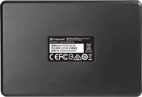Transcend StoreJet® 25C3N – 2 TB Externe harde schijf (2,5 inch) USB-A 3.2 Gen 1 – Grijs metallic TS2TSJ25C3N van Merkloos