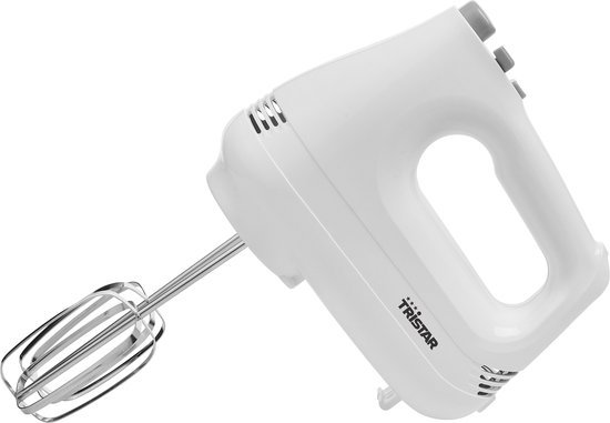 Tristar Handmixer MX-4202 - Mixer - 6 snelheden - Turbofunctie - Deeghaken, Gardes - 200 Watt - Wit van Tristar