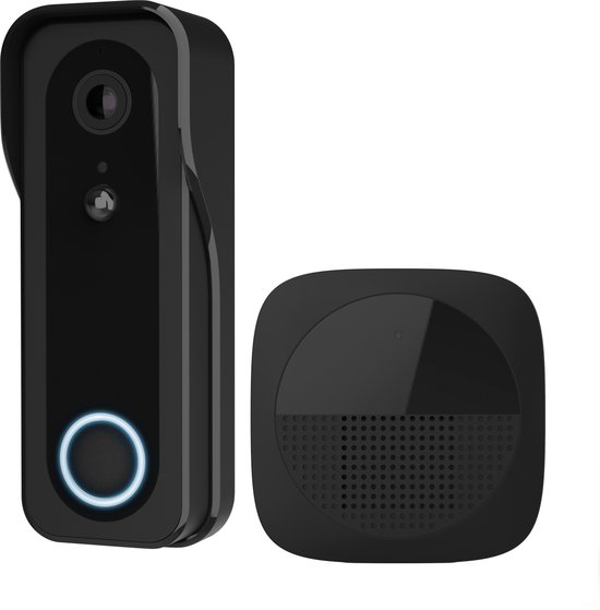Trust Draadloze Video Deurbel - DOORCAM-3000 - Accu oplaadbaar met USB-C - 2K 3MP - Geen Abonnementskosten - inclusief Chime - Deurbel met Camera - Zwart van Trust