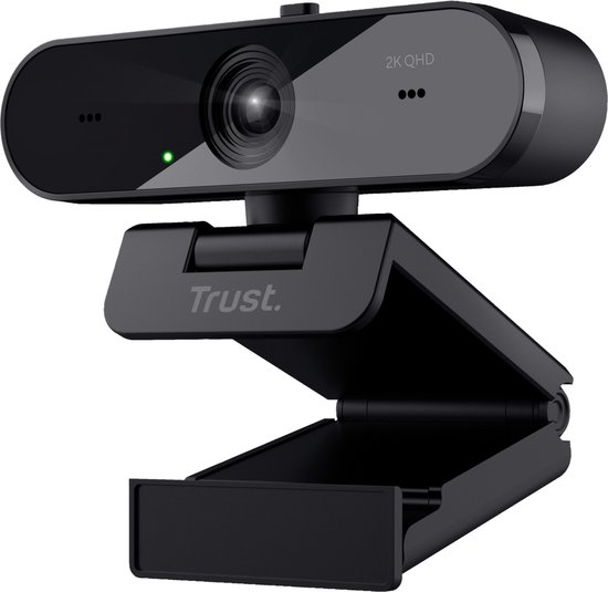 Trust Taxon Webcam - 2K QHD webcam - Autofocus - Dubbele microfoon - Privacyfilter - Zwart