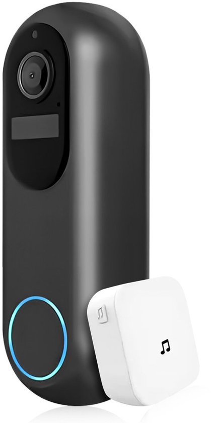 Tuya® Draadloze Deurbel met Camera en Ontvanger – WiFi Video Deurbel - Groot Bereik - Bewegingssensor - Nachtzicht- 2-Weg Audio - Incl 32GB SD-kaart - 1080p Full HD van Merkloos