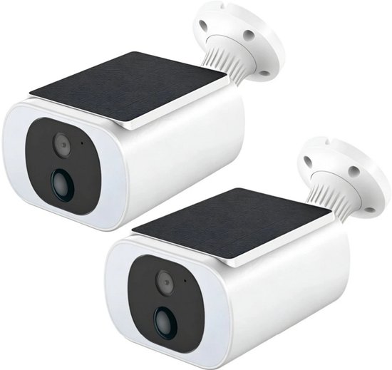 TWUFY Solar Camera - Beveiligingscamera Draadloos Buiten - Buiten Camera met Nachtzicht - Buiten Camera met Zonnepaneel - Bewakingscamera voor Buiten - Beveiligingscamera Buiten - 4MP Ultra HD - Met wifi en App - 2 Stuks van Merkloos