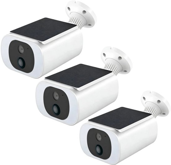 TWUFY Solar Camera - Beveiligingscamera Draadloos Buiten - Buiten Camera met Nachtzicht - Buiten Camera met Zonnepaneel - Bewakingscamera voor Buiten - Beveiligingscamera Buiten - 4MP Ultra HD - Met wifi en App - 3 Stuks