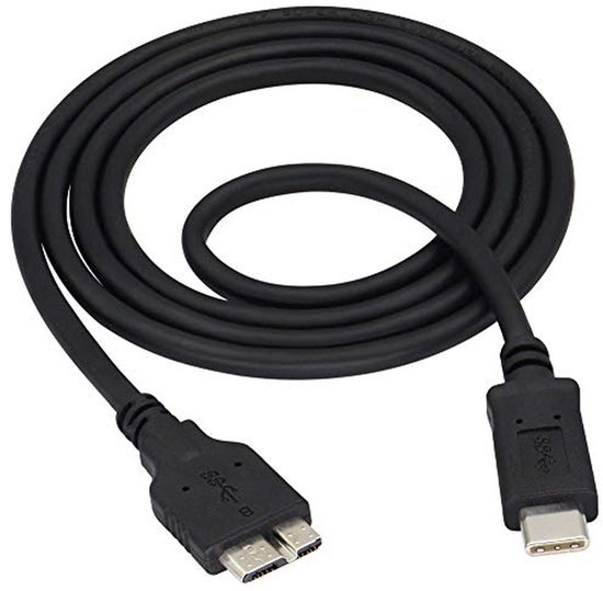 Type-C naar Micro-B kabel 5Gbps - Mobiele Harde Schijf Datakabel 1M Zwart