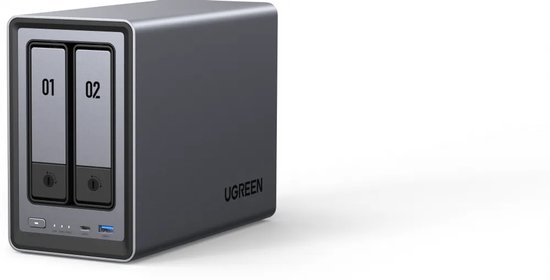 UGREEN NASync DXP2800 - NAS-server - 2 bays - Intel N100 Quad core - 8GB DDR5 - Max. 64 TB - M.2, SATA - zwart van Ugreen