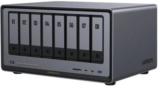 UGREEN NASync DXP8800 Plus – 8-bay NAS-systeem – Intel Core i5-1235U – 8GB DDR5 – 2,5 GbE – USB 3.2 – UGOS Pro – Zwart van Ugreen