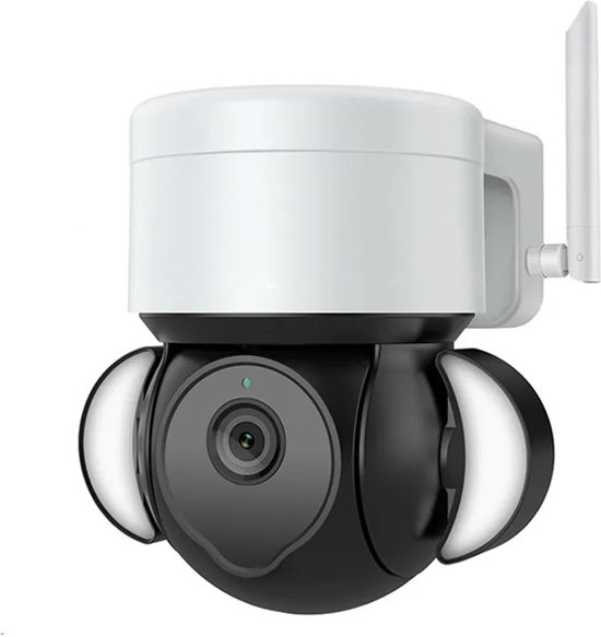 Uitgebreide Outdoor 5MP PTZ WiFi Bewakingscamera - IP66 Waterdicht - Compatibel Met App - Met Tweerichtingsaudio - Menselijke Detectie & Schijnwerper - Wit