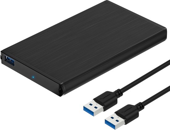 Ultra Slim USB 3.0 2,5 tommer 6,35 cm SATA eksternt aluminium-harddiskkabinet i aluminium [Sort] (EC-UK30)