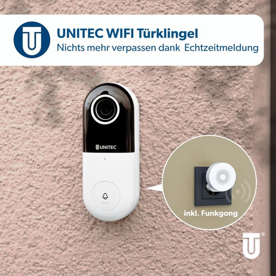 Unitec WLAN video deurintercom deurbel met camera WiFi opbouw bel van Merkloos