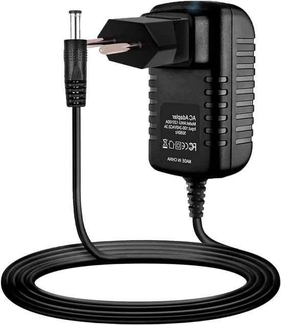 Universele Adapter - Stroomkabel Oplader - Externe Schijf Voeden - Veiligheidsbeveiliging - EU-stekker - Zwart