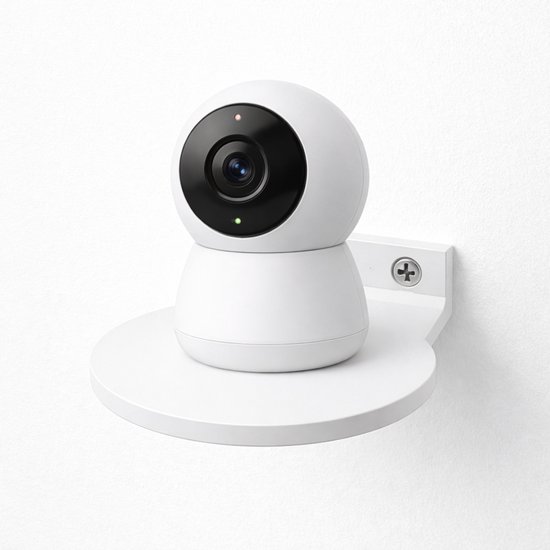 Universele Camera Muurbeugel Binnen - Wandhouder voor Babyfoon & Smart Camera - Compact 8,5 x 9,5 cm - Wit van Merkloos
