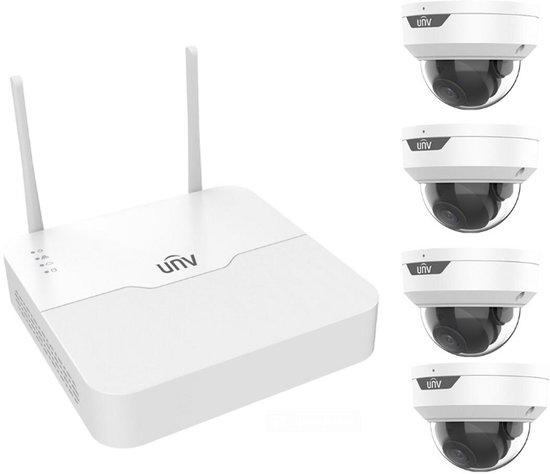 UNV NVR + 4 wifi dome kit, 2,8mm (KIT/NVR301-04LS3-W/4*322LB-AF28WK-G) van Uniview