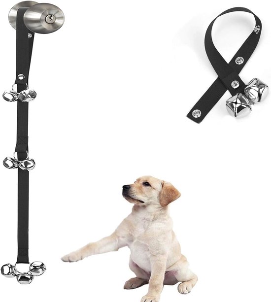 Upgraded Puppy Klokken Hond Deurbellen voor Deurknop/Potty Training/Ga Outside-Hondenklokken voor Puppies Honden Doggy Doggie Pooch Huisdier Kat voor Hondenliefhebbers Premium Kwaliteit-3 Snaps voor Lengteaanpassing