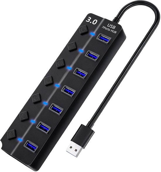 USB 3.0 Hub met 7 Poorten en 5 Gbps Snelheid van Merkloos