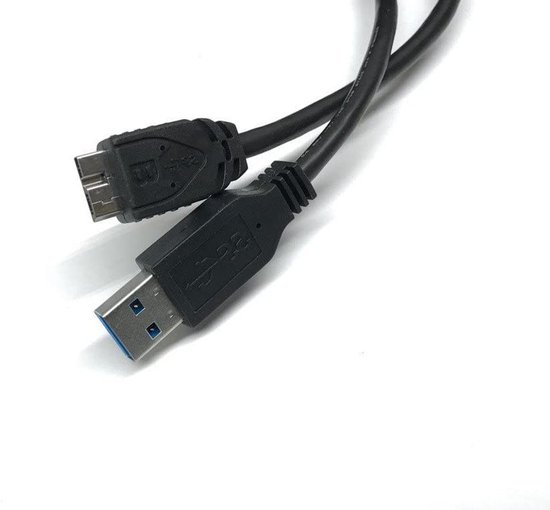 USB 3.0 Kabel - Adapter Kabel Datakabel - Externe Schijf Koppelen - Hoge Snelheid Dataoverdracht - 1 meter - Zwart