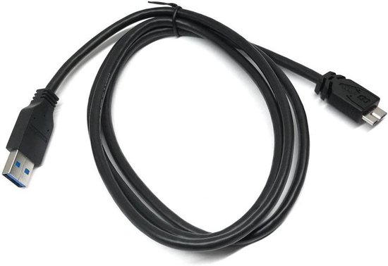 USB 3.0 Kabel - Adapterkabel Datakabel - Externe Schijf Verbinding - Snelle Dataoverdracht - 1 Meter - Zwart