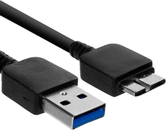 USB 3.0 Kabel - Oplaadkabel Synchronisatiekabel - Externe Schijf Aansluiten - Hoge Snelheid Dataoverdracht - 3FT - Zwart