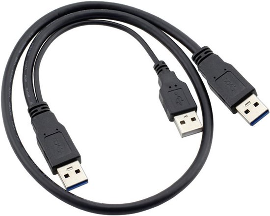 USB 3.0 Y Kabel met Dubbele Stekker voor Externe Harde Schijf