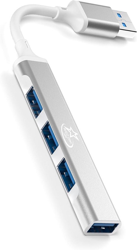 USB A Hub - Poort Extender - Extra Poorten - 4 Hoge Snelheid Poorten - Compact Ontwerp - Zwart