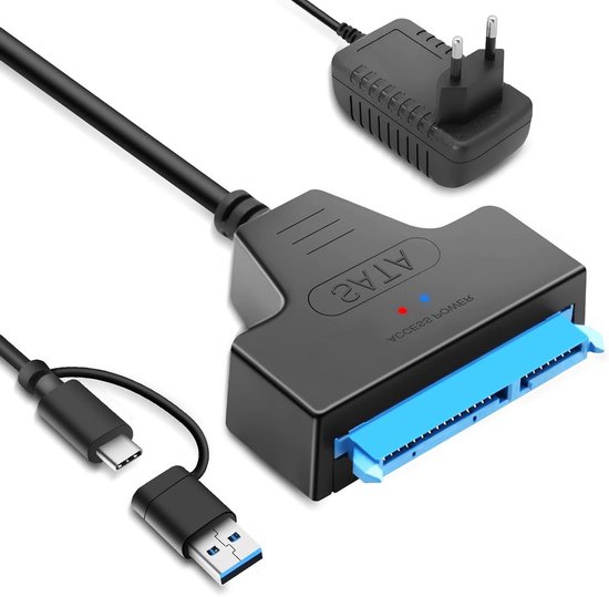 USB adapter voor externe en interne harde schijven, 2.5 & 3.5 SSD/HDD met 12V 2A voeding, compatibel met Windows, Mac en Linux, ideaal voor dataoverdracht en opslaguitbreiding