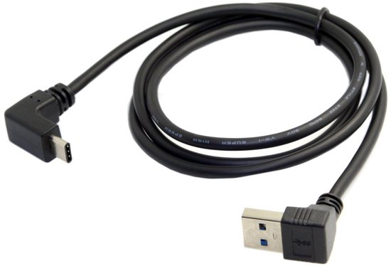 USB-C naar USB 3.0 90 Graden Hoek Verlengkabel voor Mobiel en Harde Schijf