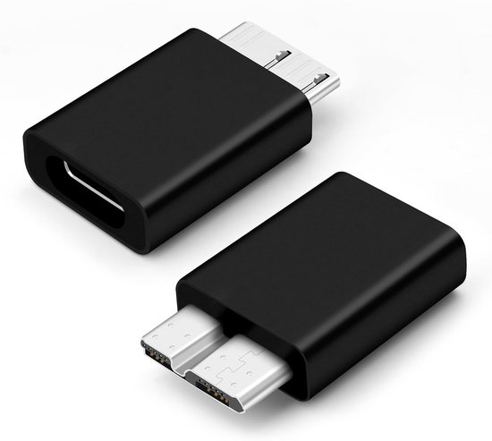 USB C naar USB 3.0 Micro-B Adapter voor Externe HDD/SSD, Compatibel met WD, Seagate en Toshiba, Zwart van Merkloos
