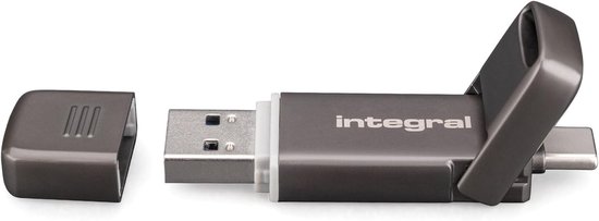 USB Flash Drive - Externe SSD - Snelle Gegevensoverdracht - Dubbele USB Poorten - 256 GB - Grijs