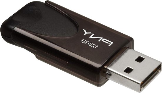 USB Flash Drive - Geheugenstick Gegevens - Bestanden Meenemen - Verschuifbare Kraag - 128 GB - Zwart