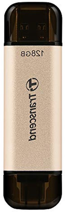 USB Flash Drive - Geheugenstick Gegevensdrager - Snelle Data Overdracht - Dubbele Aansluiting - 128 GB - Goudkleurig