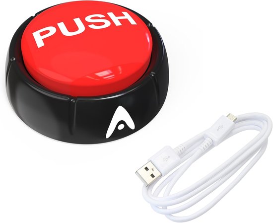 USB Geluidsknop - Drukknop Buzzer - Kantoor Plezier - Aanpasbaar Geluid - 94 cm breed - Zwart