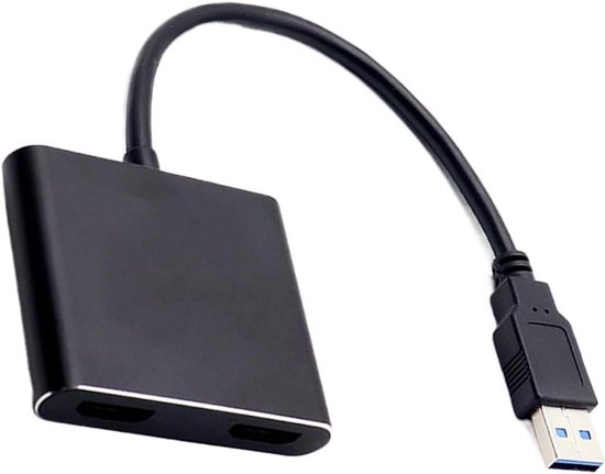 USB HD Adapter - Monitor Kabel - Beeld Overzetten - Plug and Play - 1920 x 1080 - Zilver