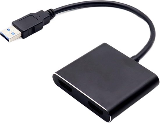 USB naar HD adapter - Displaykabel converter - Scherm uitbreiden - Plug en Play - 1080p resolutie - Zwart