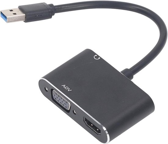 USB naar HD Adapter - HD Multimedia Interface - Dubbel Scherm - Plug en Play - 1080p Resolutie - Zilver