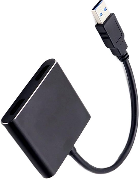 USB naar HD adapter - Videoconverter Beeldscherm - Extra Scherm Aansluiten - Plug and Play - Full HD 1080p - Grijs