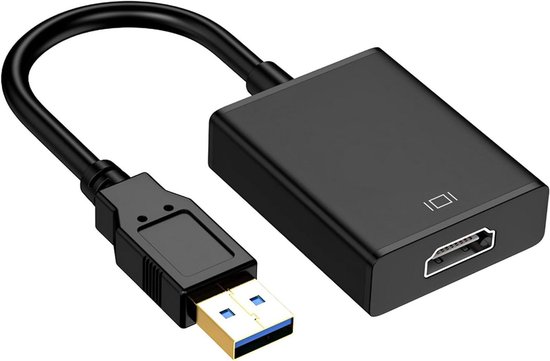 USB naar HDMI Adapter - Externe Grafische Kaart Converter - Scherm Uitbreiden - Ondersteunt 1080p Resolutie - 1 Poort - Zwart
