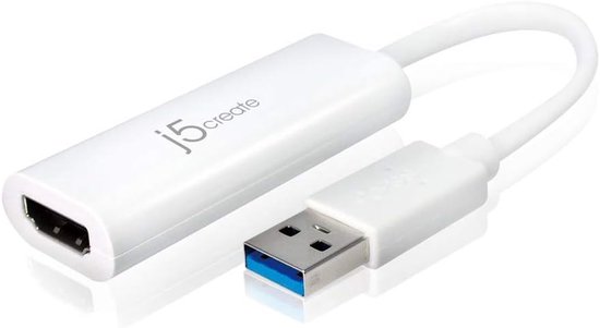 USB naar HDMI Adapter - Externe Videokaart - Scherm Uitbreiden - Hoge Resolutie Ondersteuning - 1 Poort - Zwart